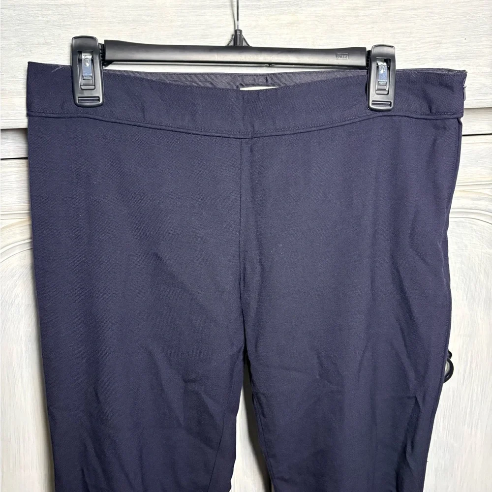 Tory Burch Navy Vania Wool Side Zip Slim Dress Pants Office Quiet Luxury Classic